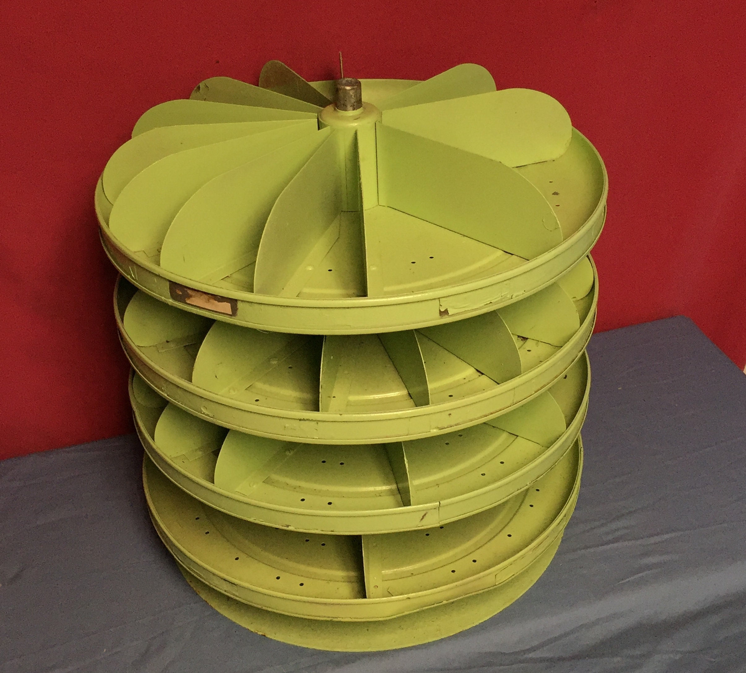 1940's Equipto 18 Revolving Counter Top Hardware Bins, Rotating