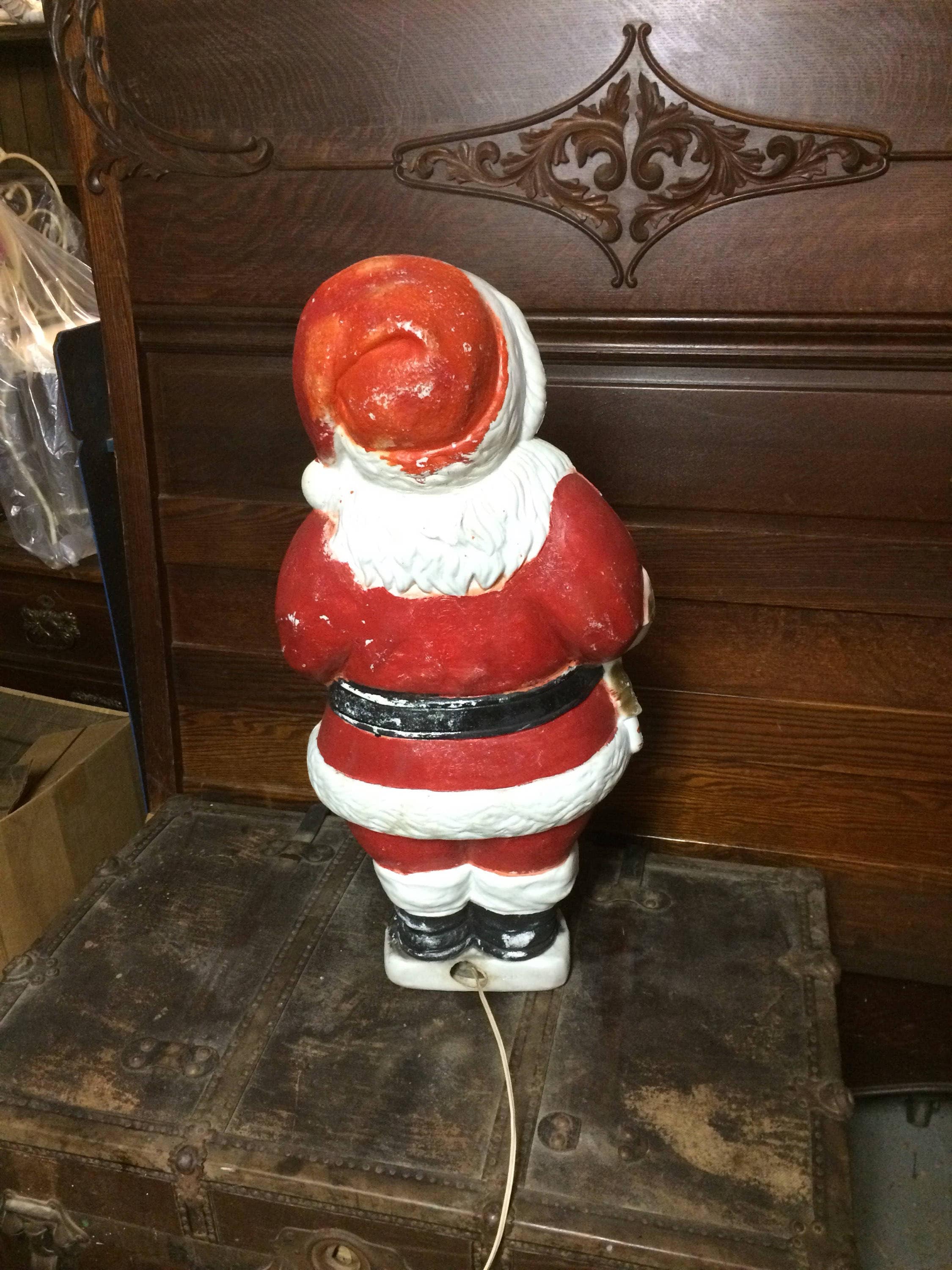 1960's Blow mold Light Up Electric Santa Blow Mold 30 Santa Hard