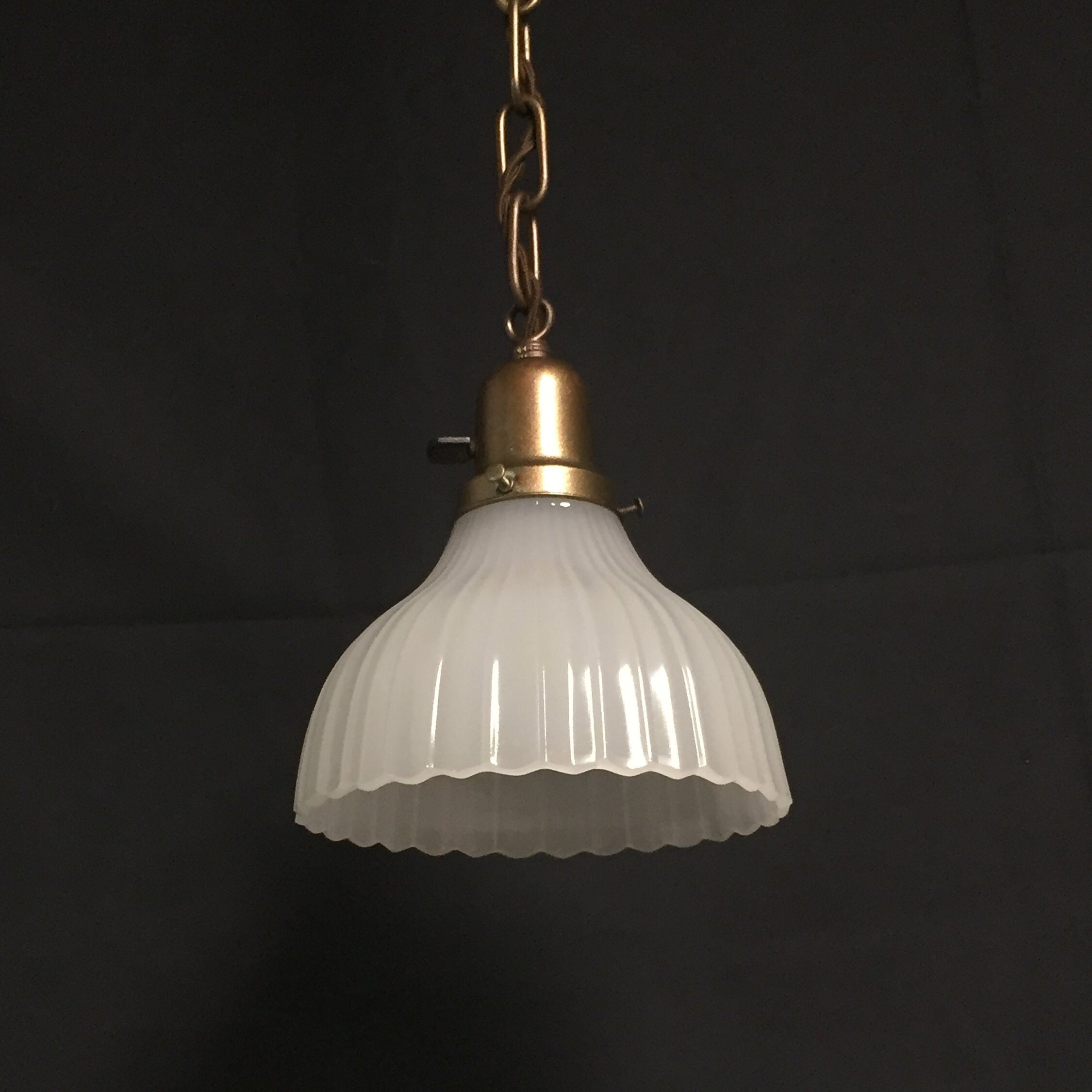 Glass Pendant Light With Chain antique 1920 s hanging white milk glass pendant light with chain and ceiling canopy
