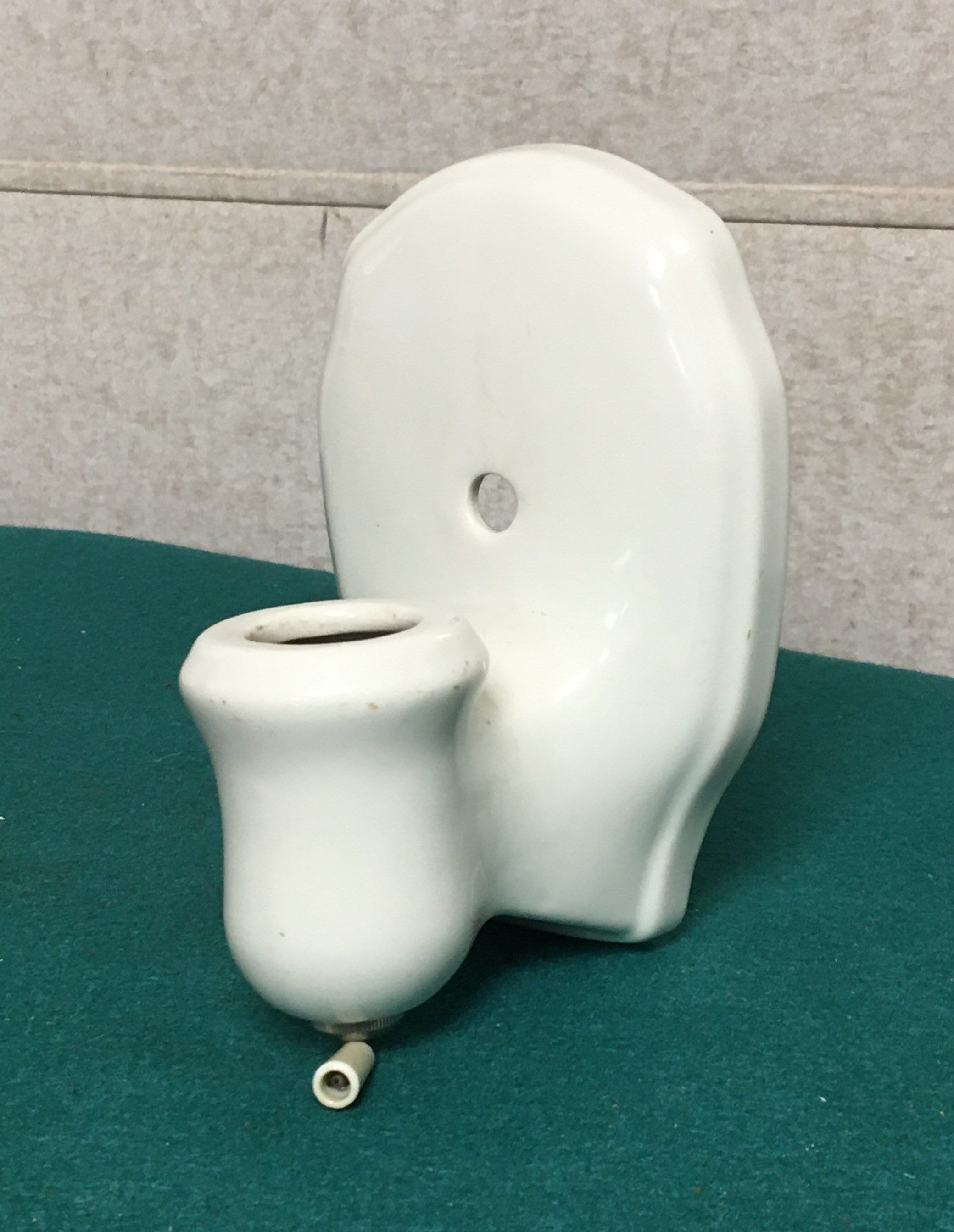 Antique White Porcelain Lightolier Wall Sconce with Pull Chain