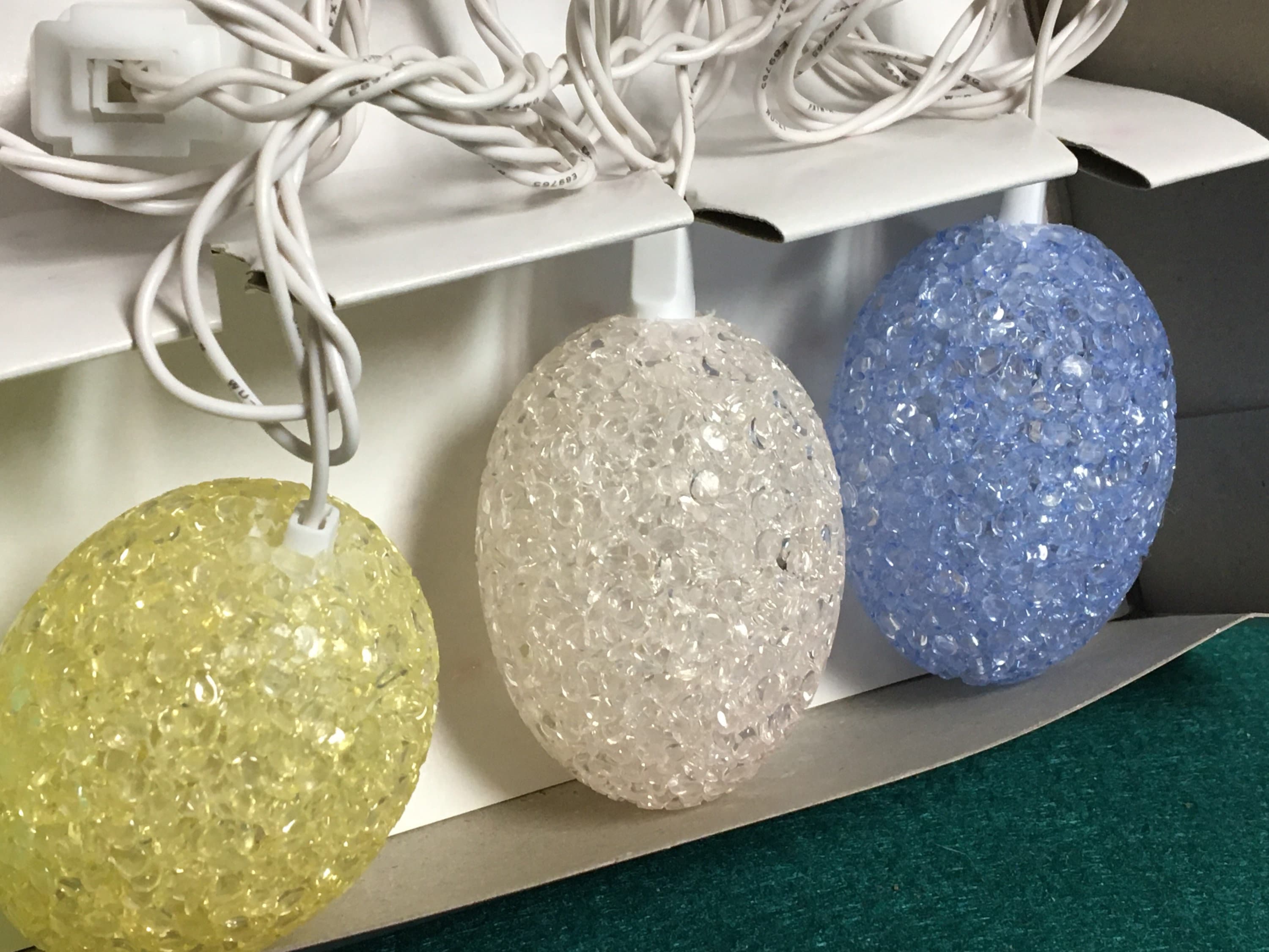 Silvestri Egg Shaped String Lights, New In Box, Easter Egg Lights