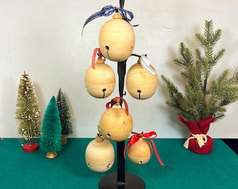 Unfinished, Wood Jingle Bell Ornaments, Set of 6