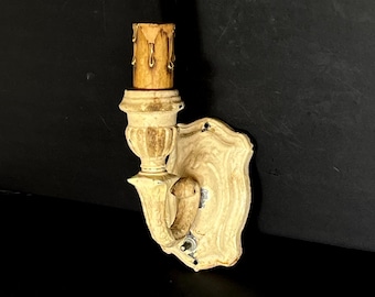 Cast Iron Electric Wall Sconce: 1940's NEW WIRING