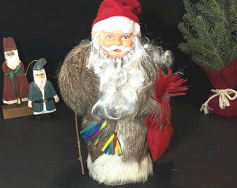 Erkki Juopperi Scandinavian Santa in Deer Fur Robe from Finland
