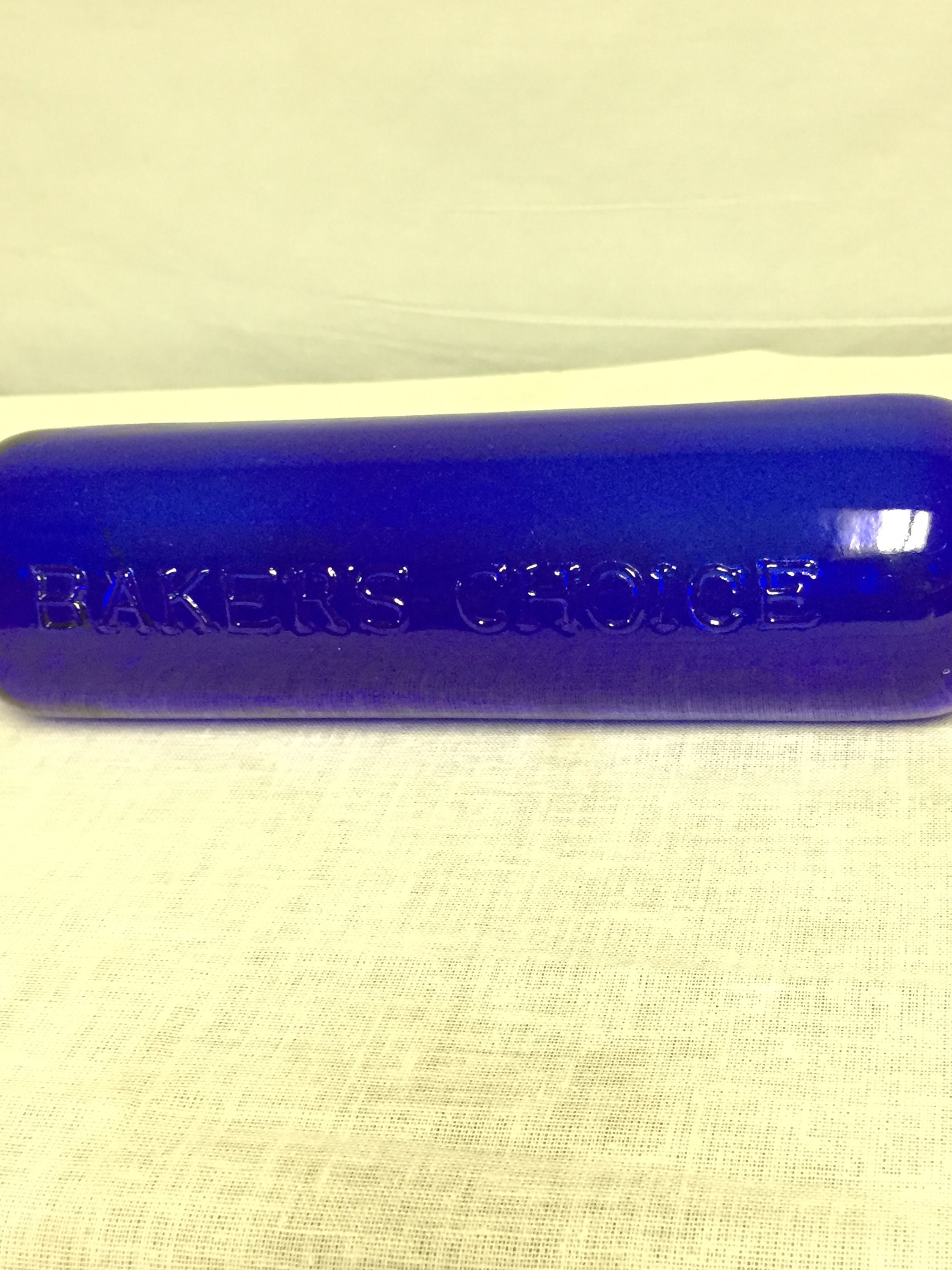 Vintage Baker's Choice Glass Rolling Pin, Cobalt Blue Rolling Pin