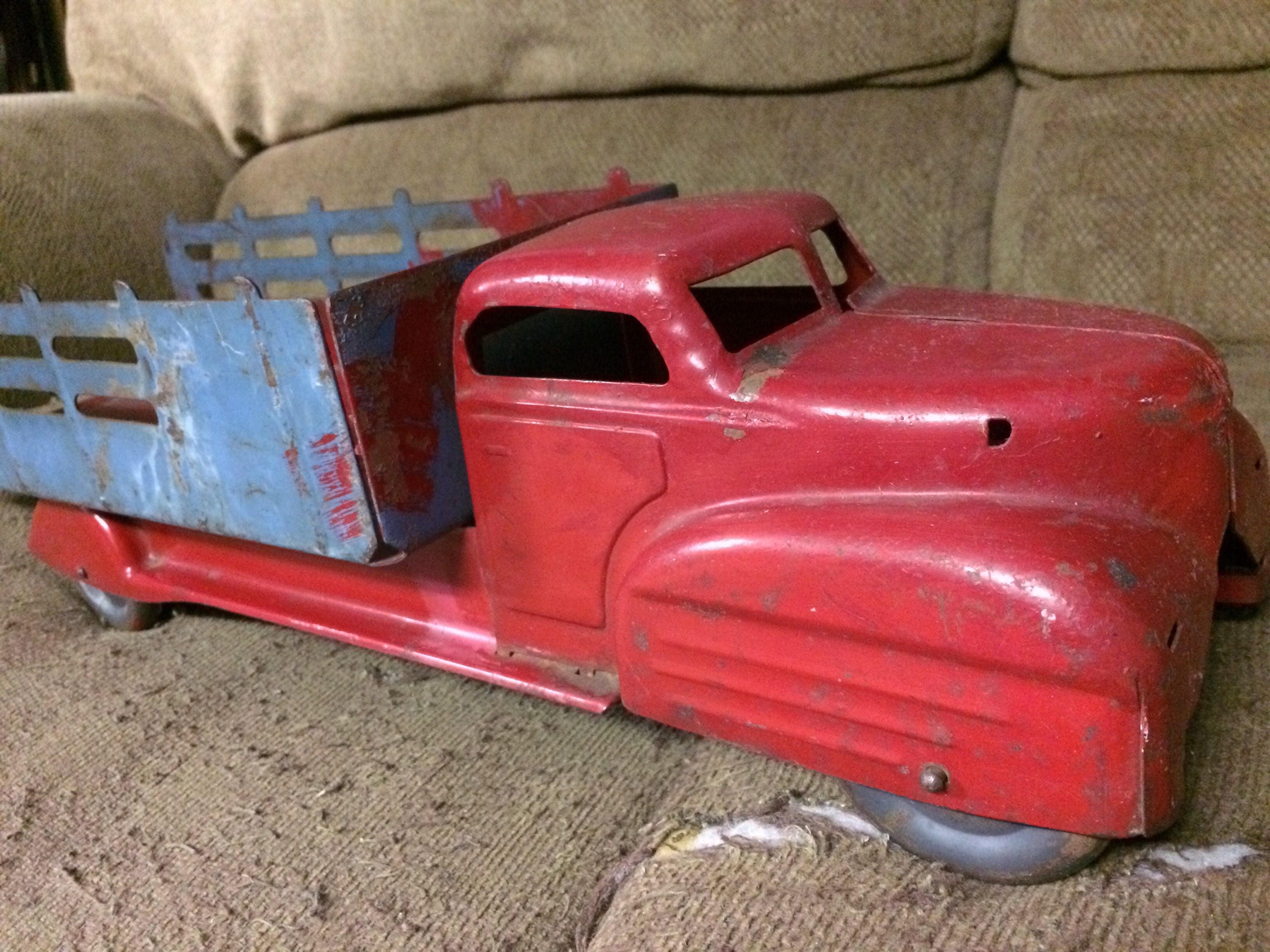 RESERVED Antique Pressed Steel Toy Truck Wyandotte Marx Stake Body Truck
