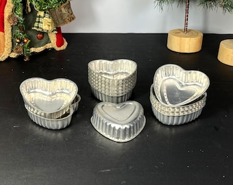 Aluminum Heart Shaped Molds, Mini Cake Pans, Set of 13