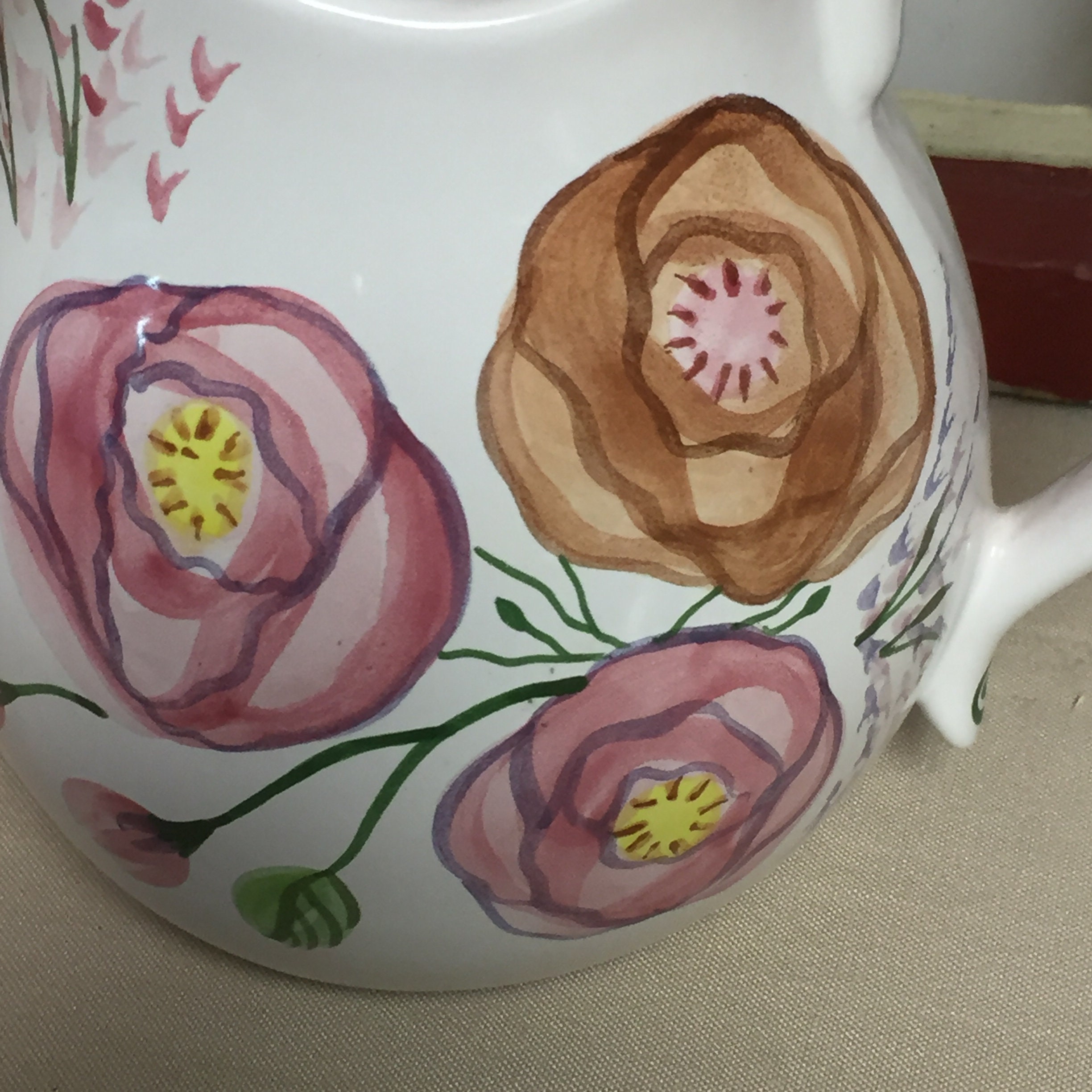 Chanticleer Terracotta Pottery Pitcher, Simpsons Potters, Belle Fiore