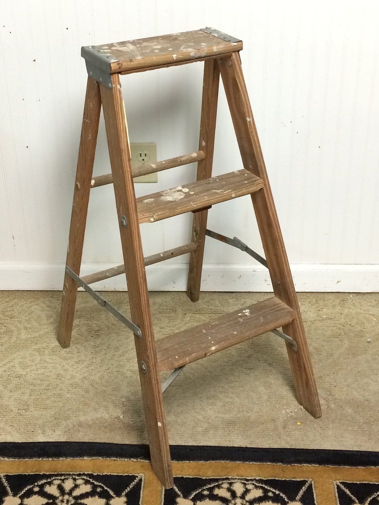 Small Wooden Step Ladder 32 Folding Step Stool, Stepladder, Paint
