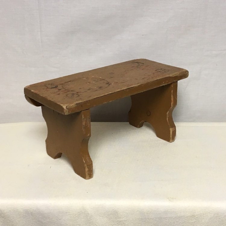 Mortise and Tenon Stool, Handmade, Shabby Wooden Step Stool, Wood Foot
