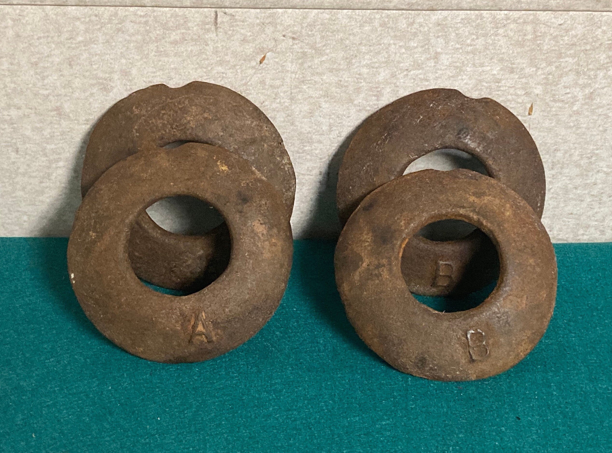 Antique Iron Pitching QUOITS, Outdoor Lawn Party Game, Amish