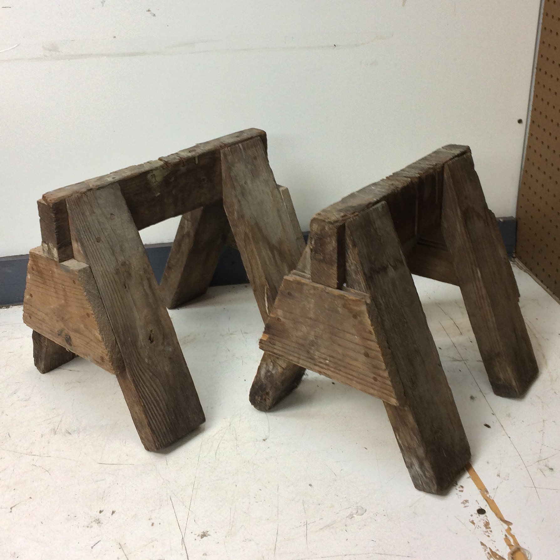 Old Miniature Wooden Saw Horses Wooden Display Stands, Miniature Hand