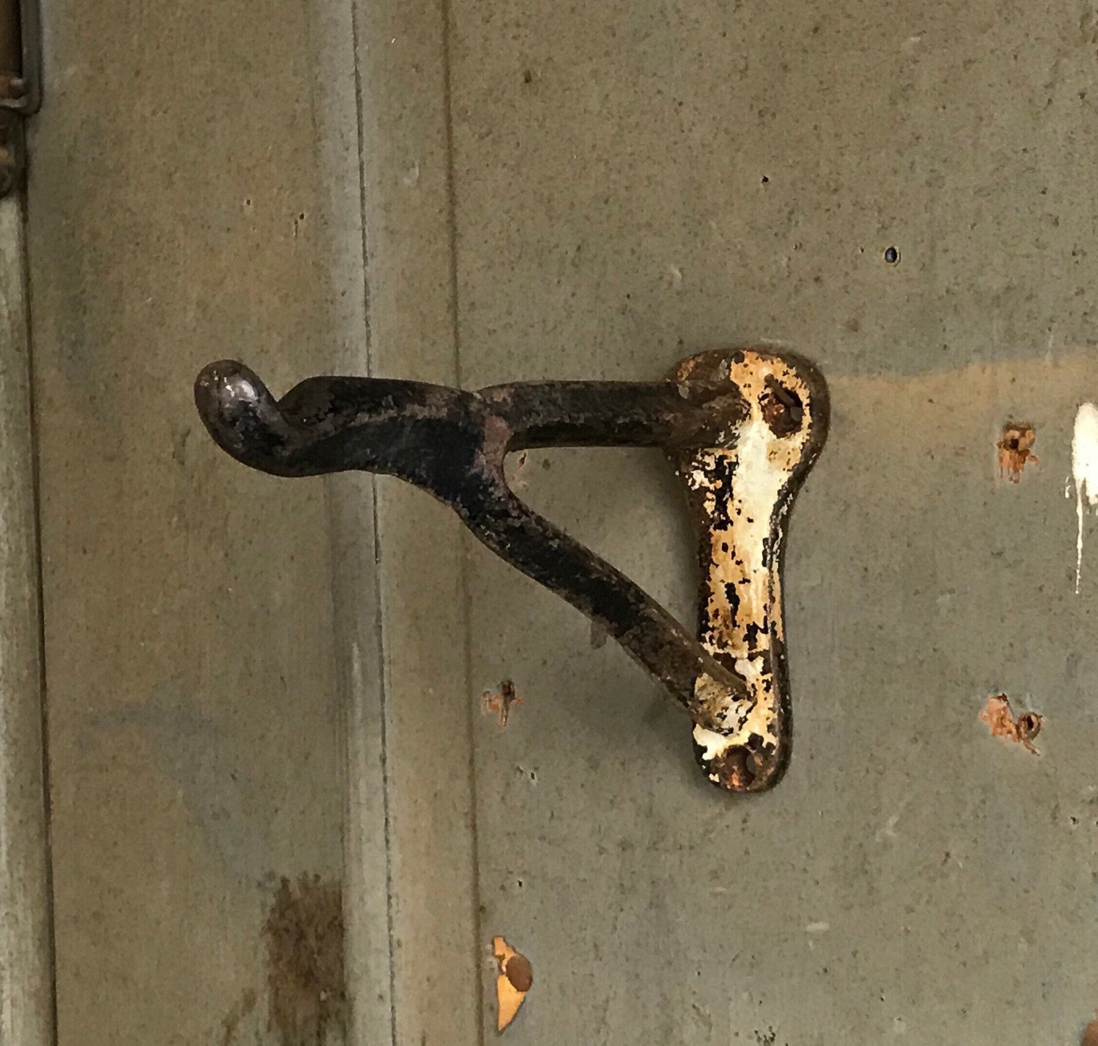 Antique Iron Horse Saddle Hook, Barn Hook, Horse Tack, Heavy