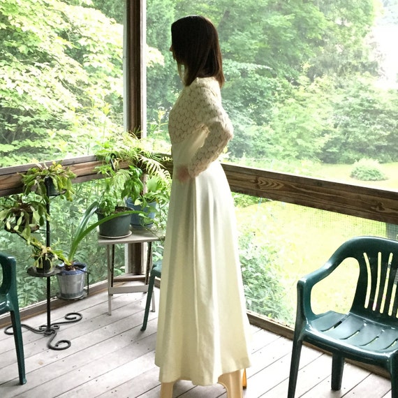 Vintage Alden's Fashions Maxi Dress, Off-White wi… - image 9