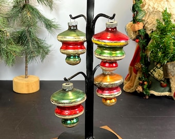 Shiny Brite "UFO" Striped Ornaments, Set of 4