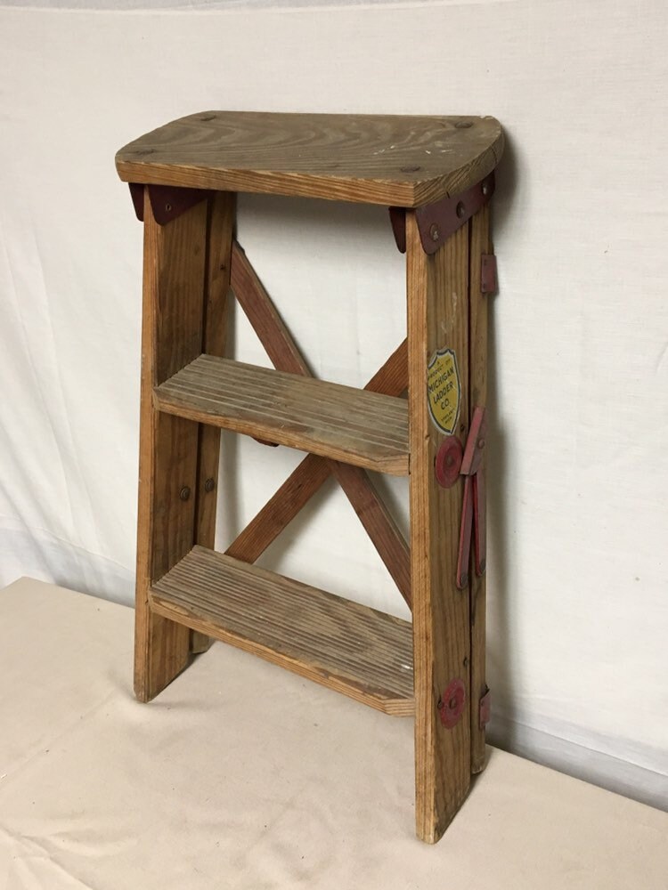 Small Unique Shabby Wooden Step Ladder 22 (2 step), with the Original ...