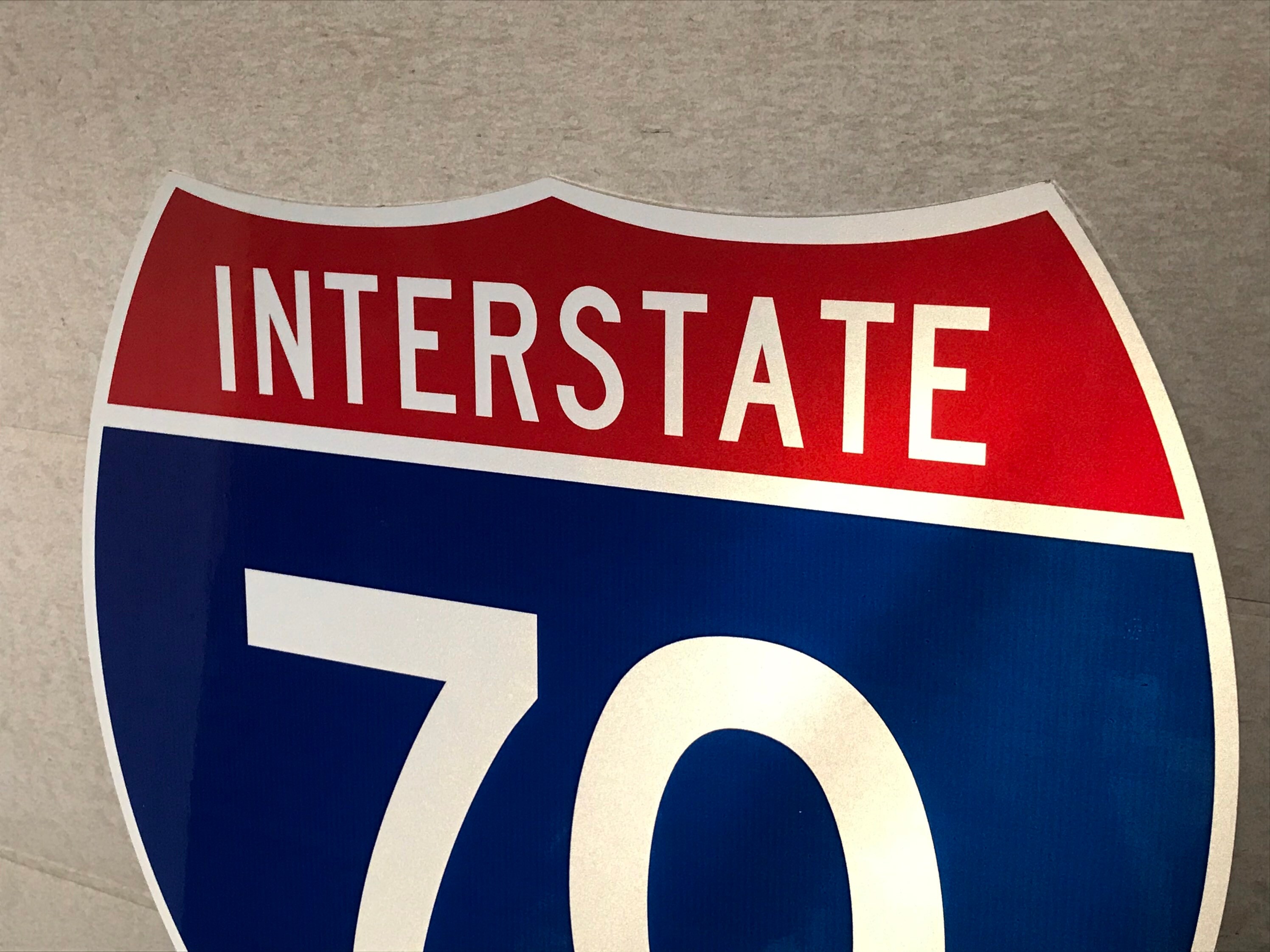 Original INTERSTATE 70 Sign, I-70 Highway Shield NEW Old Stock, Real