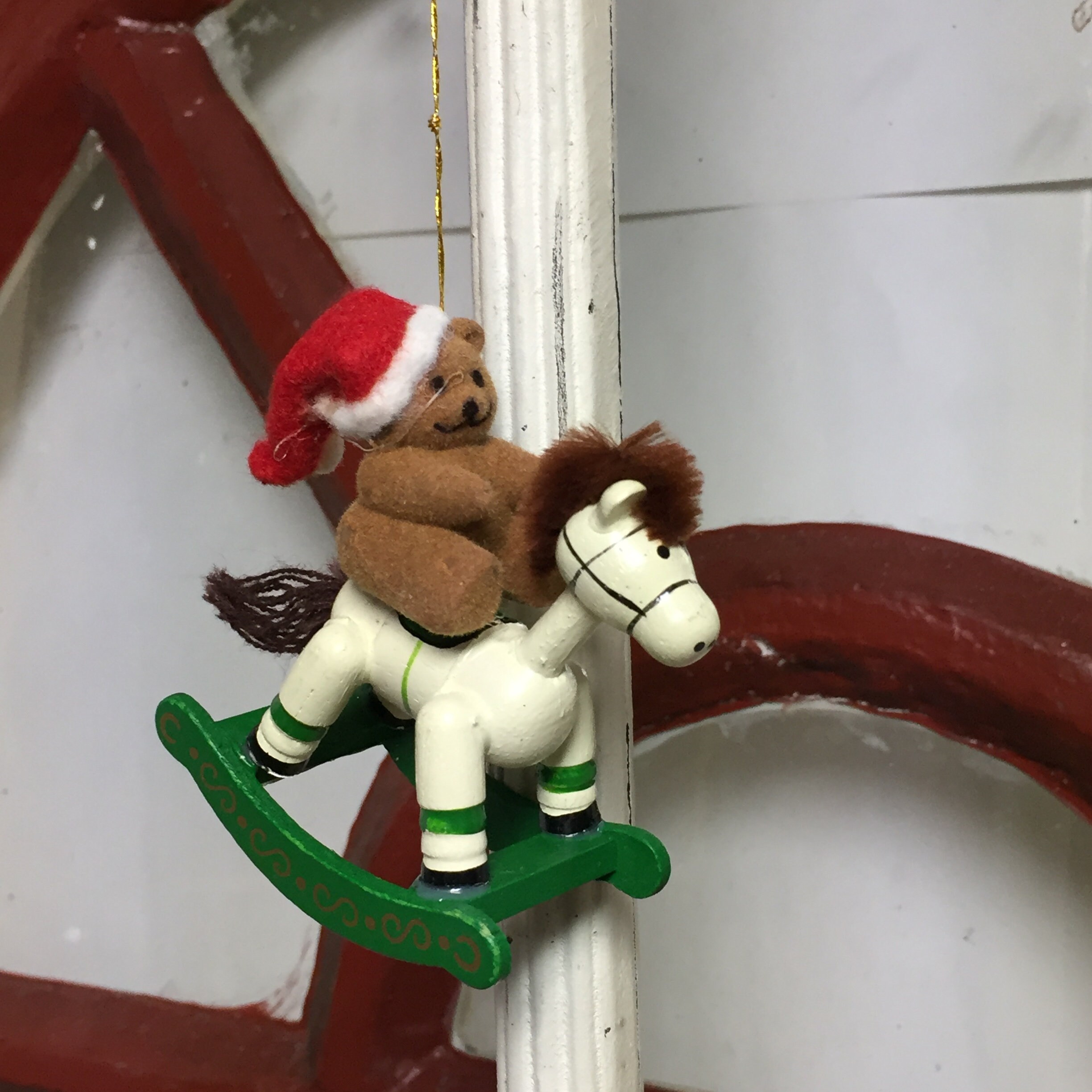 House of Lloyd, Vintage 1989, Set of Three Wooden Rocking Horse Bear