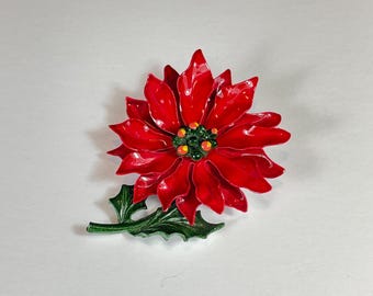 Poinsettia Enamel Pin