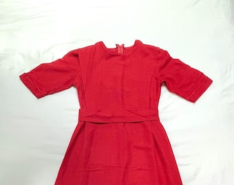 Red Amish / Mennonite Cape Dress, Hand Sewn