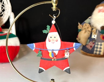 Metal Star Shaped Santa Ornament, Dept. 56
