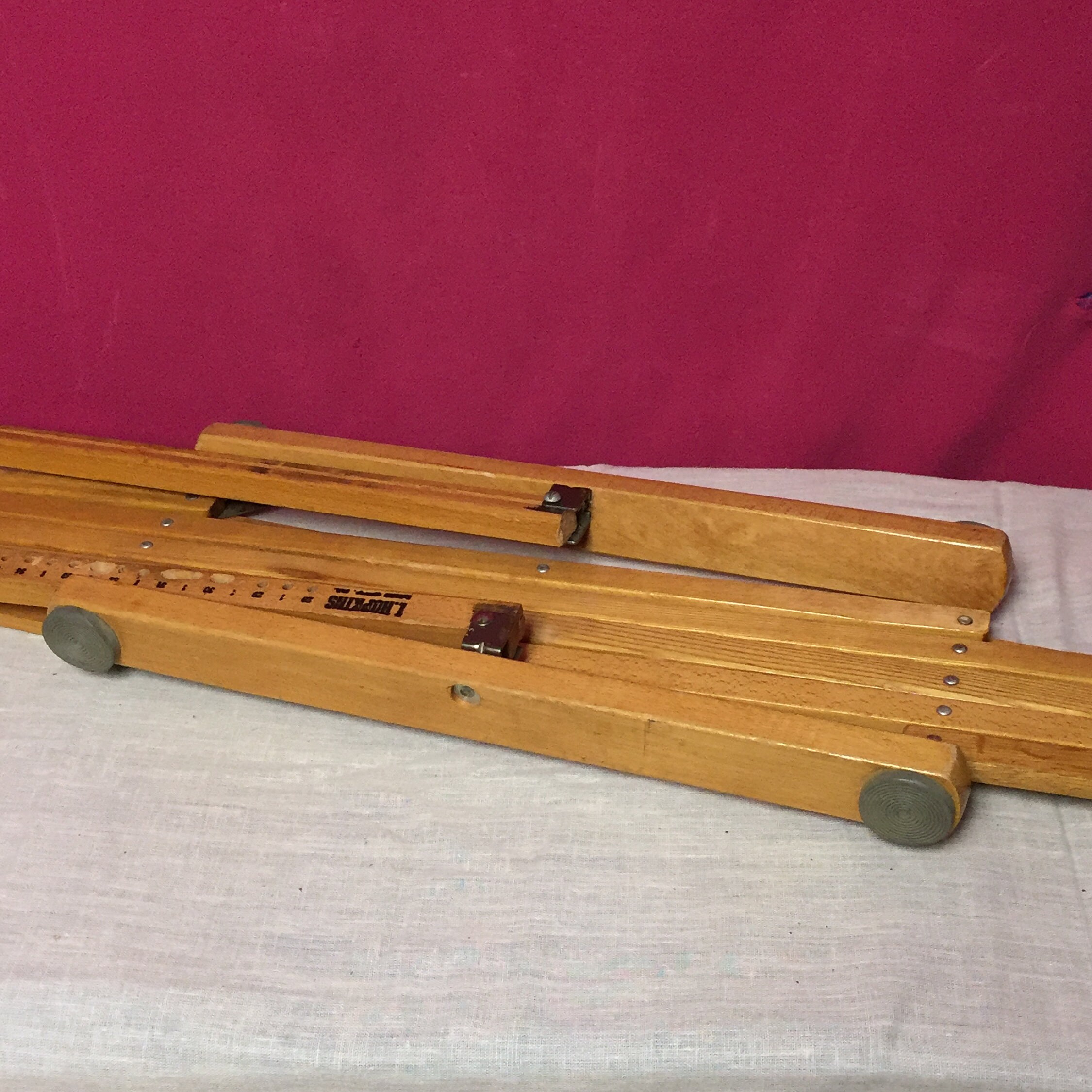 Vintage L. HOPKINS Wooden Folding Expanding Gate, Accordion Gate, Old