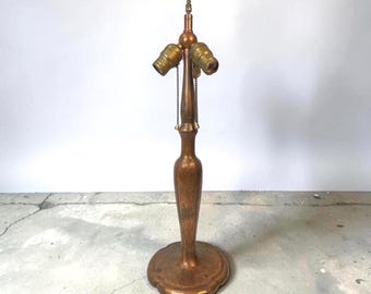 Handel Bronze Table Lamp Base with Triple Pull Chain Socket Cluster, circa 1902-1913