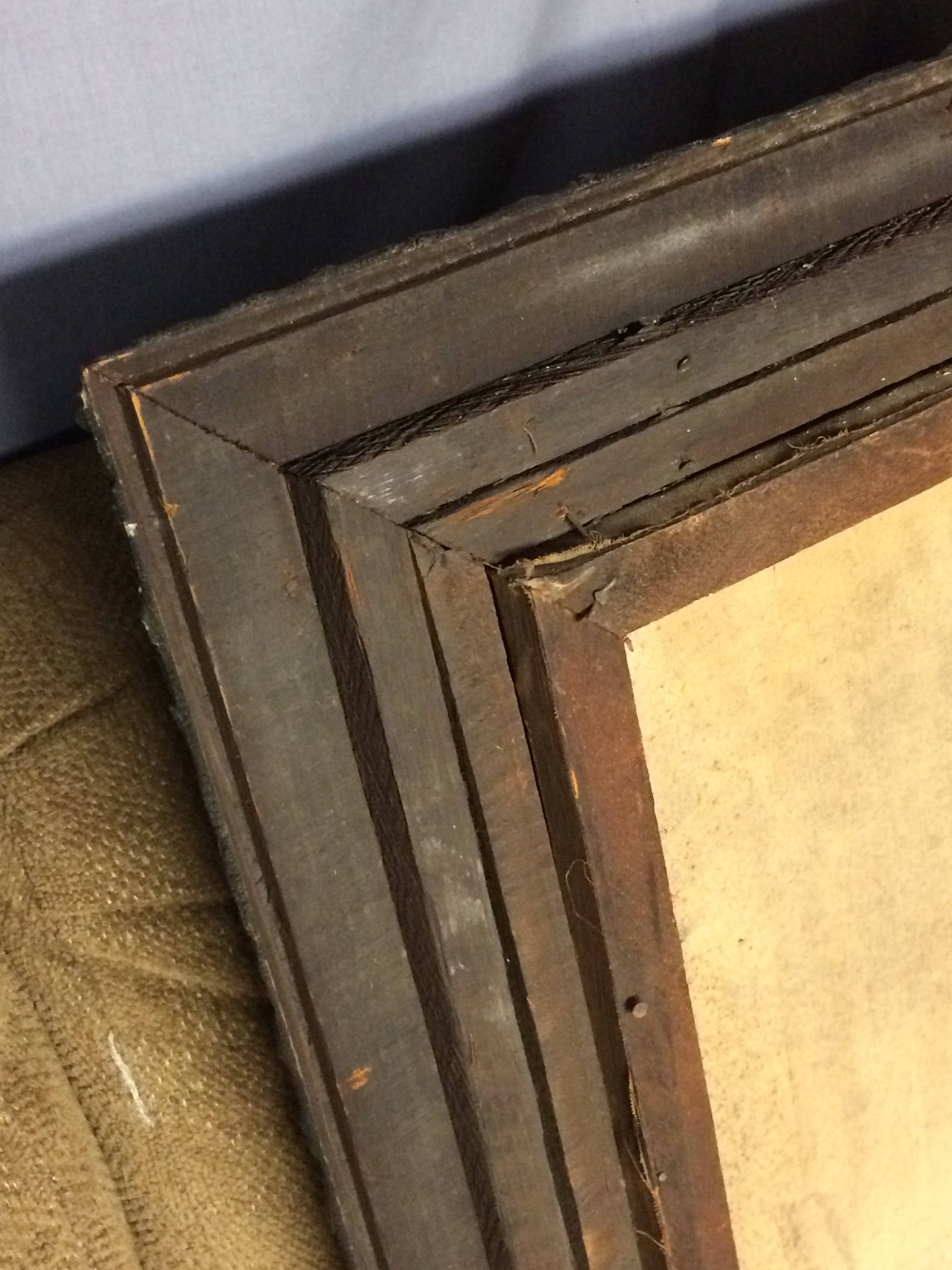 Large Antique Gesso Wooden Framed Photograph Woman 22 x 26 Ornate