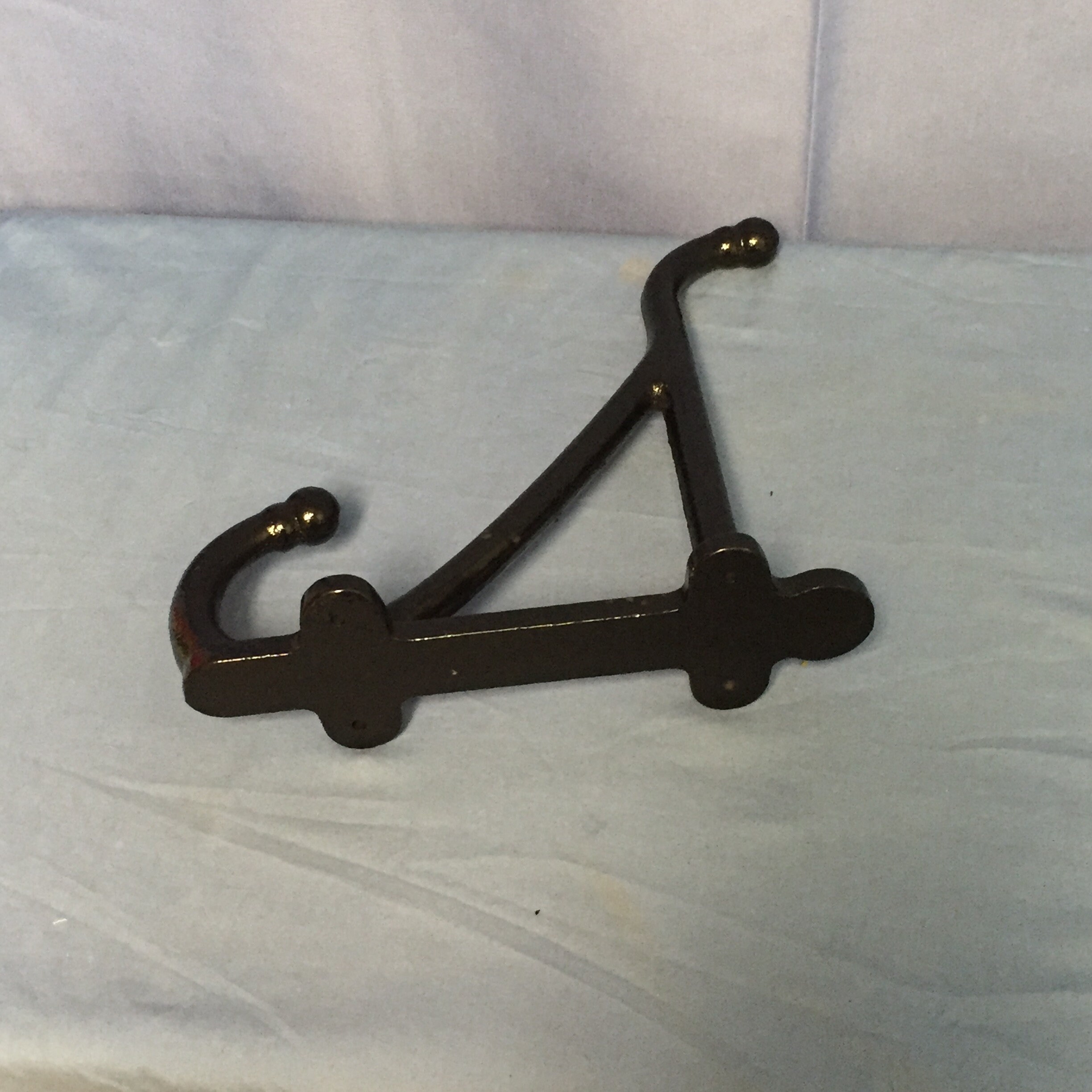 Pair of Large 10 Black Iron Horse Saddle Hooks, Barn Hooks, Horse Tack, Heavy Duty Shelf