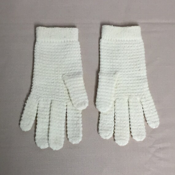 Vintage Knit Girls Gloves, Ladies Gloves, Handmad… - image 2