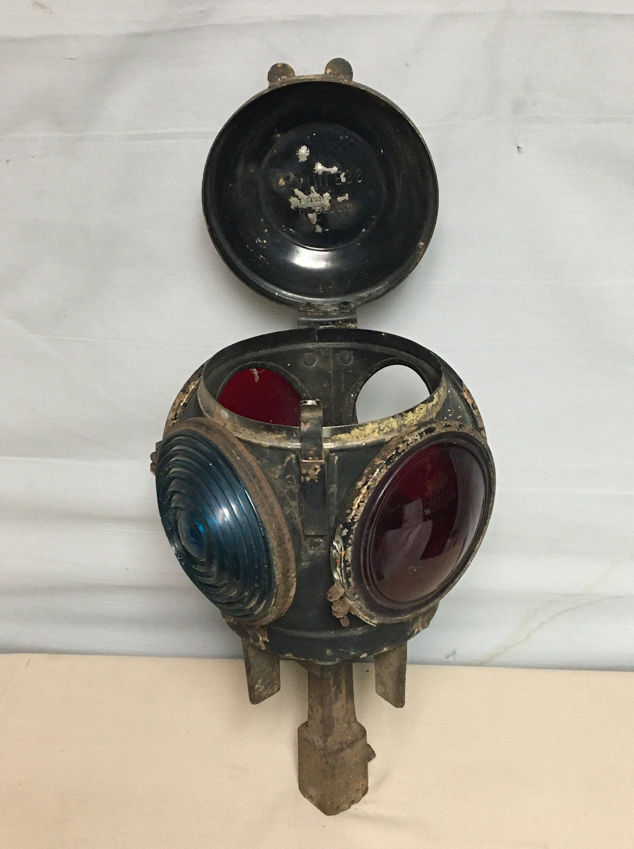 Dressel Railroad Switch Lantern Light w/ Original Mounting Base, Arlington New Jersey