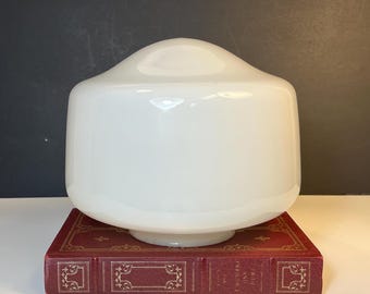 1950's Flush Mount Ceiling Light Shade: Milk Glass Kitchen Light Globe