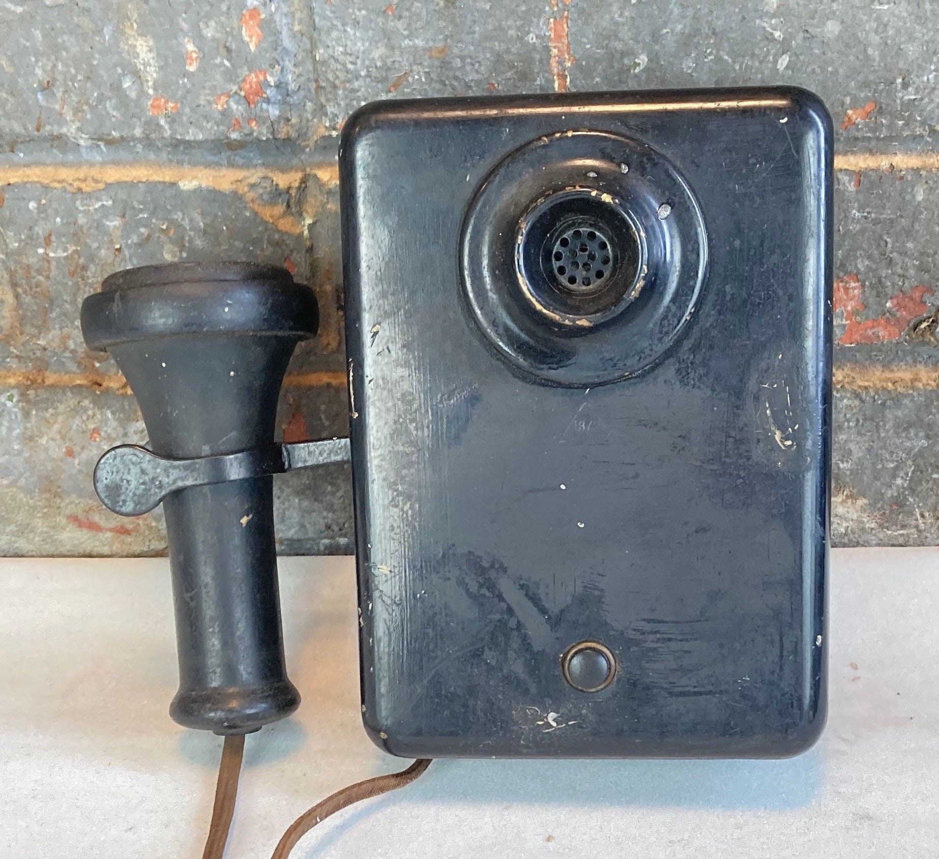 Antique 1900's Black Wall Telephone Edwards, Western Electric