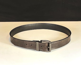 Levi Strauss Reversible Leather Belt with Brushed Gunmetal Turning Buckle with Roller, Size 38