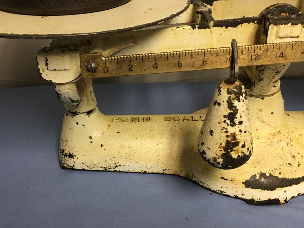 Antique Cast Iron Penn Scale, Bakery Scale, Counter Balance Scale with