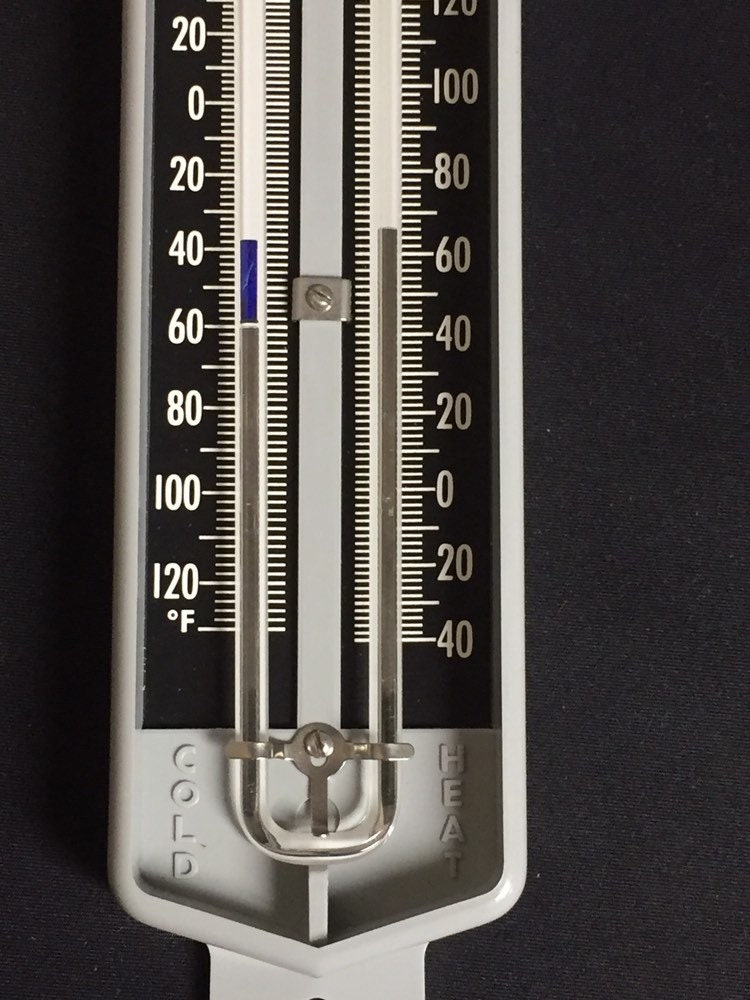 Taylor Six's Maximum-Minimum Thermometer, #5458, Mercury Thermometer ...