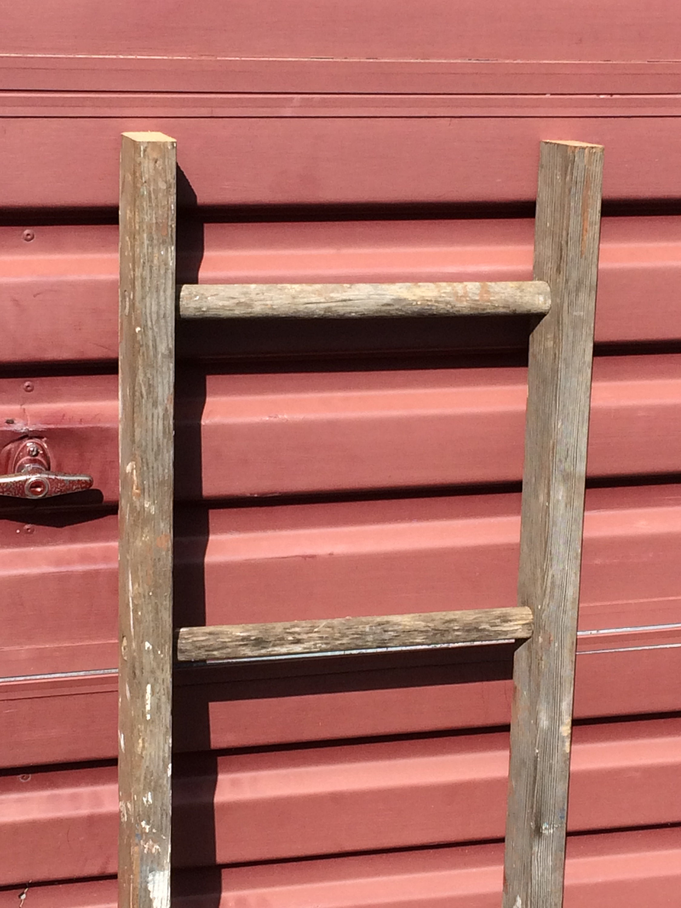 Antique Wooden Blanket Ladder with Chippy Paint Splatter, Old Painters