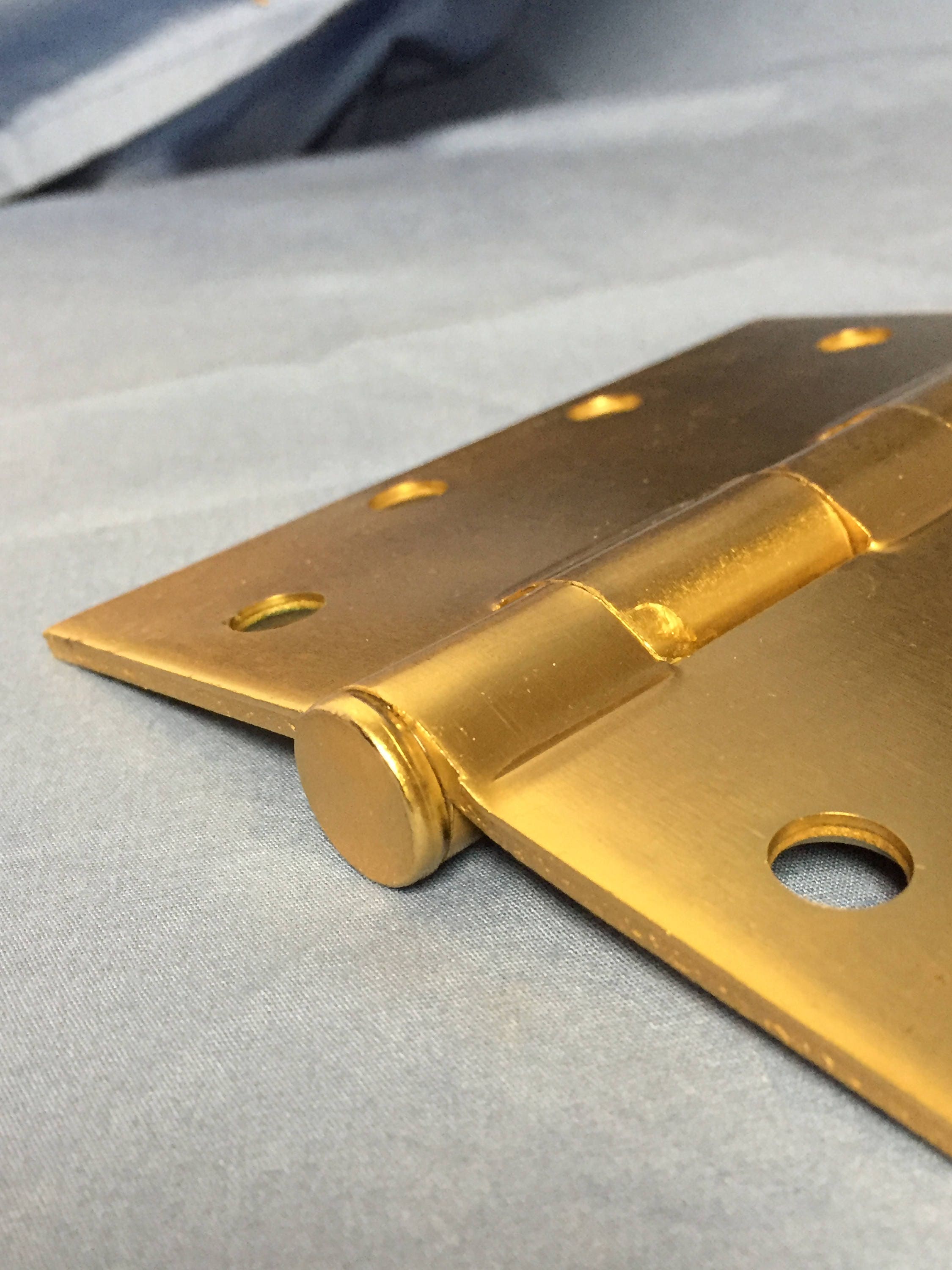 New STANLEY F179 Heavy Duty Satin Brass Door Hinges 4.5 x 4.5, Square