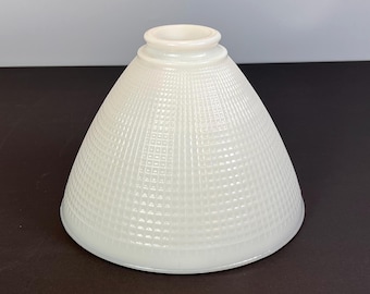 8" Milk Glass Torchier Pendant Lamp Shade: Checkered Glass 2-1/4" Fitter