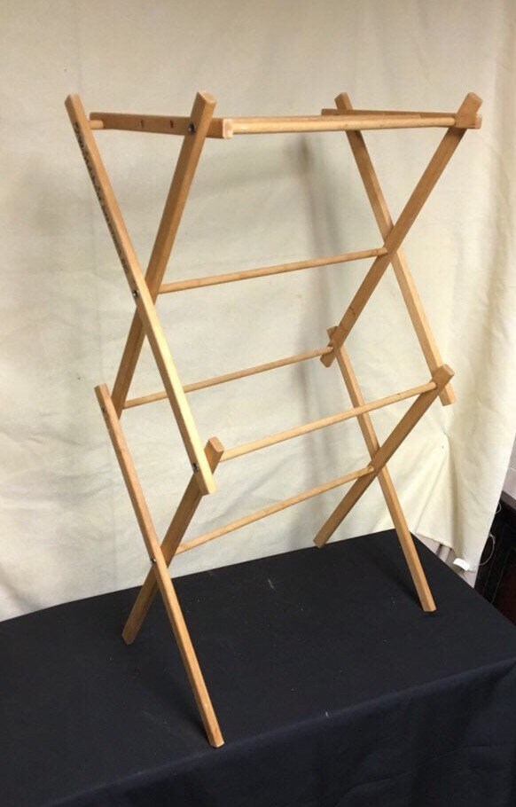 wooden folding clothes rack