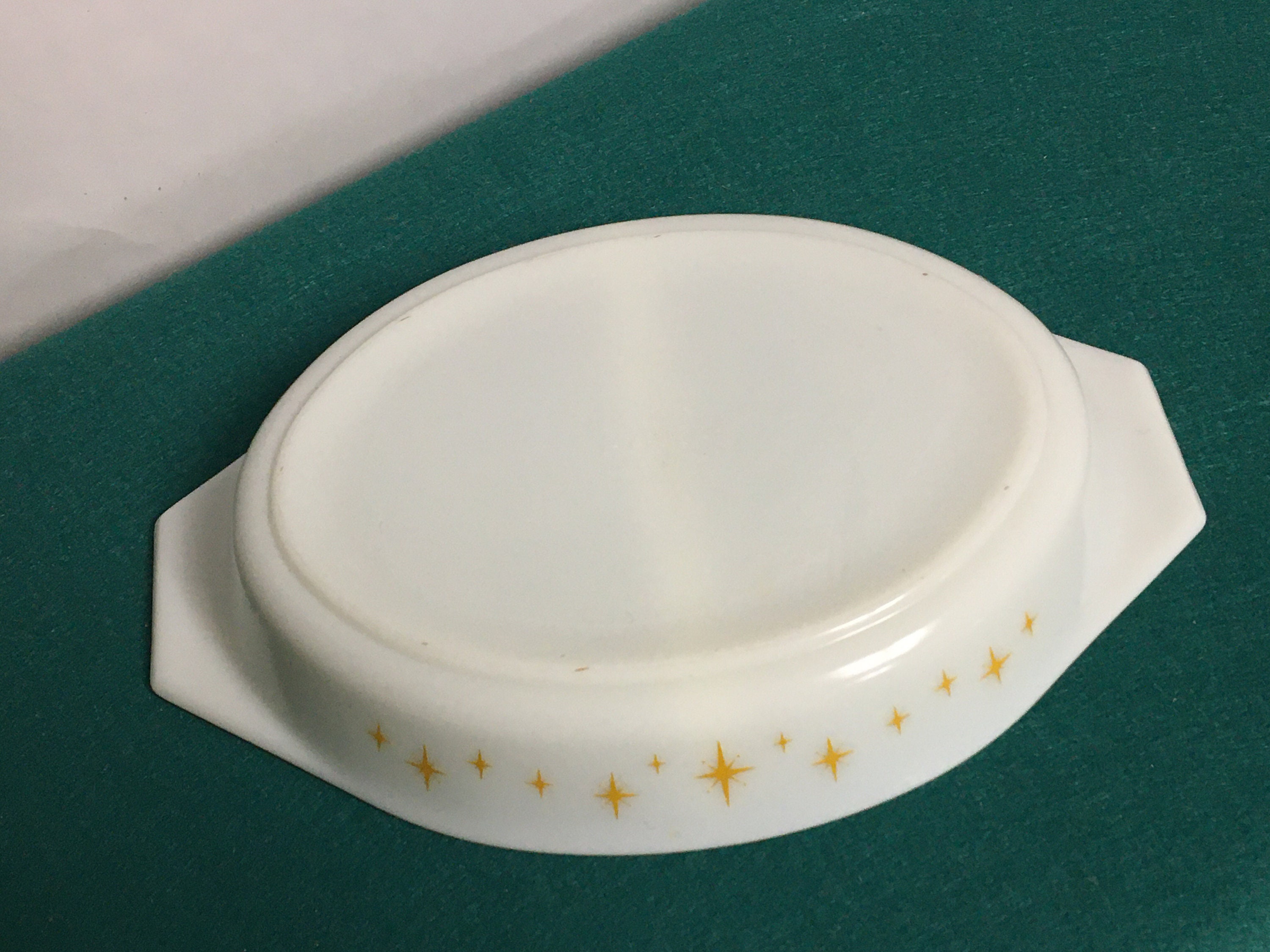 Pyrex Divided Baking Dish, Gold Star Constellation Pattern, With Clear