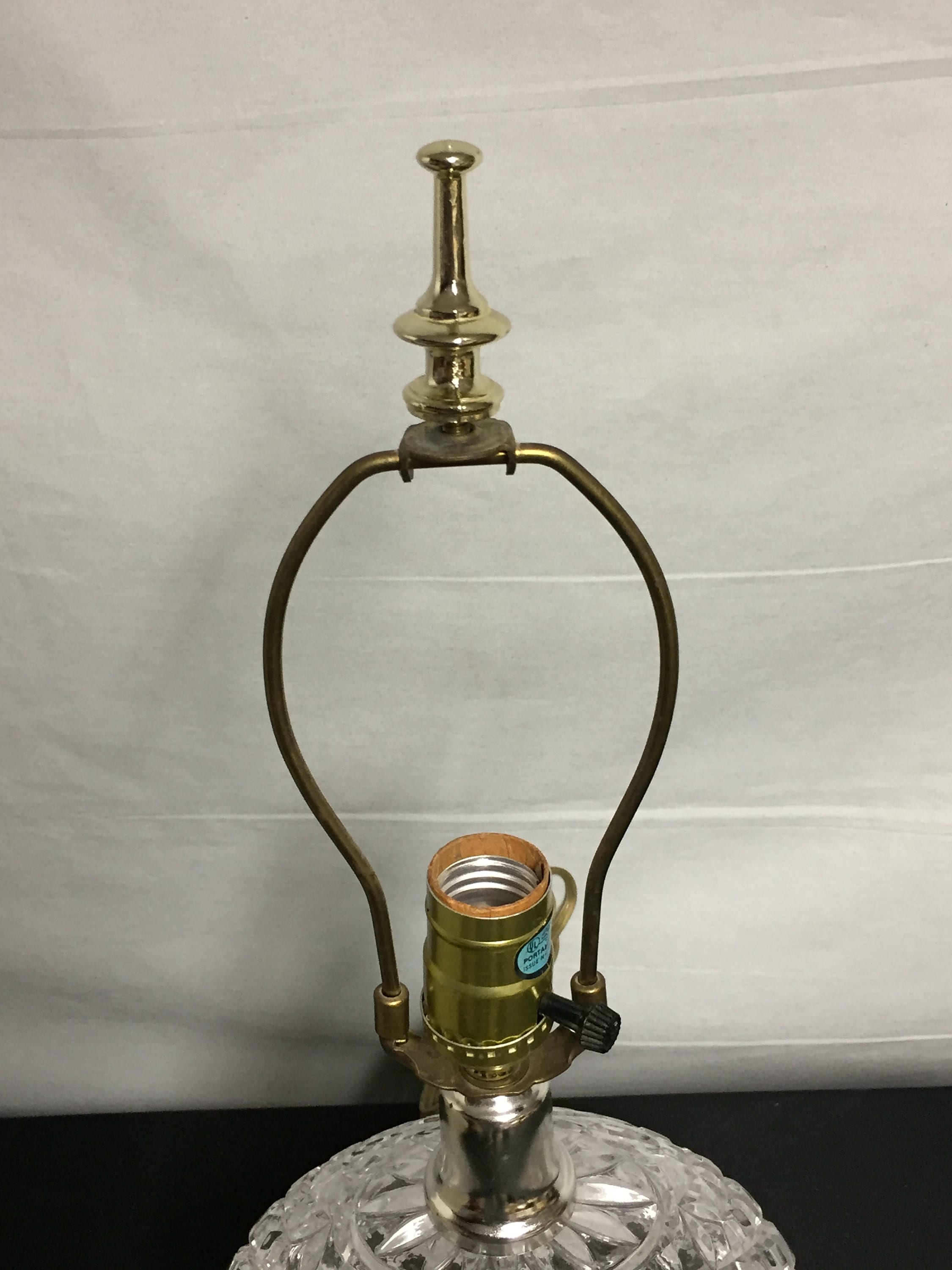 Vintage Crystal Cut Glass Table Lamp, Bedside Light, Oval, Egg Shaped