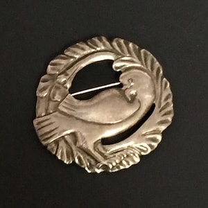 Sterling Silver BRKS Dove Brooch, Georg Jensen Reproduction Pin