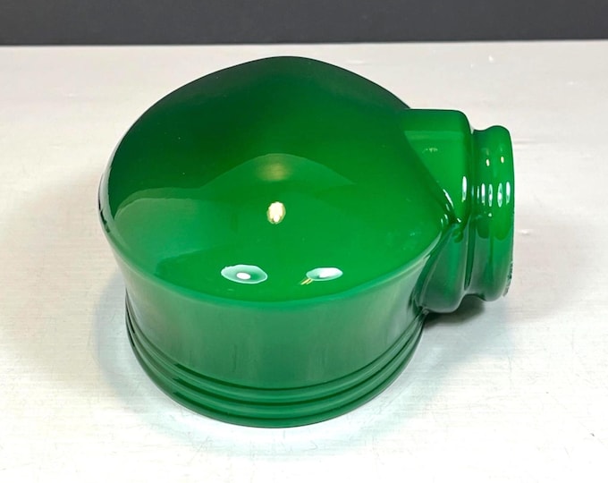 Featured listing image: Emerald Green Cased Glass Pharmacy Lamp Shade: 2-1/4" Fitter