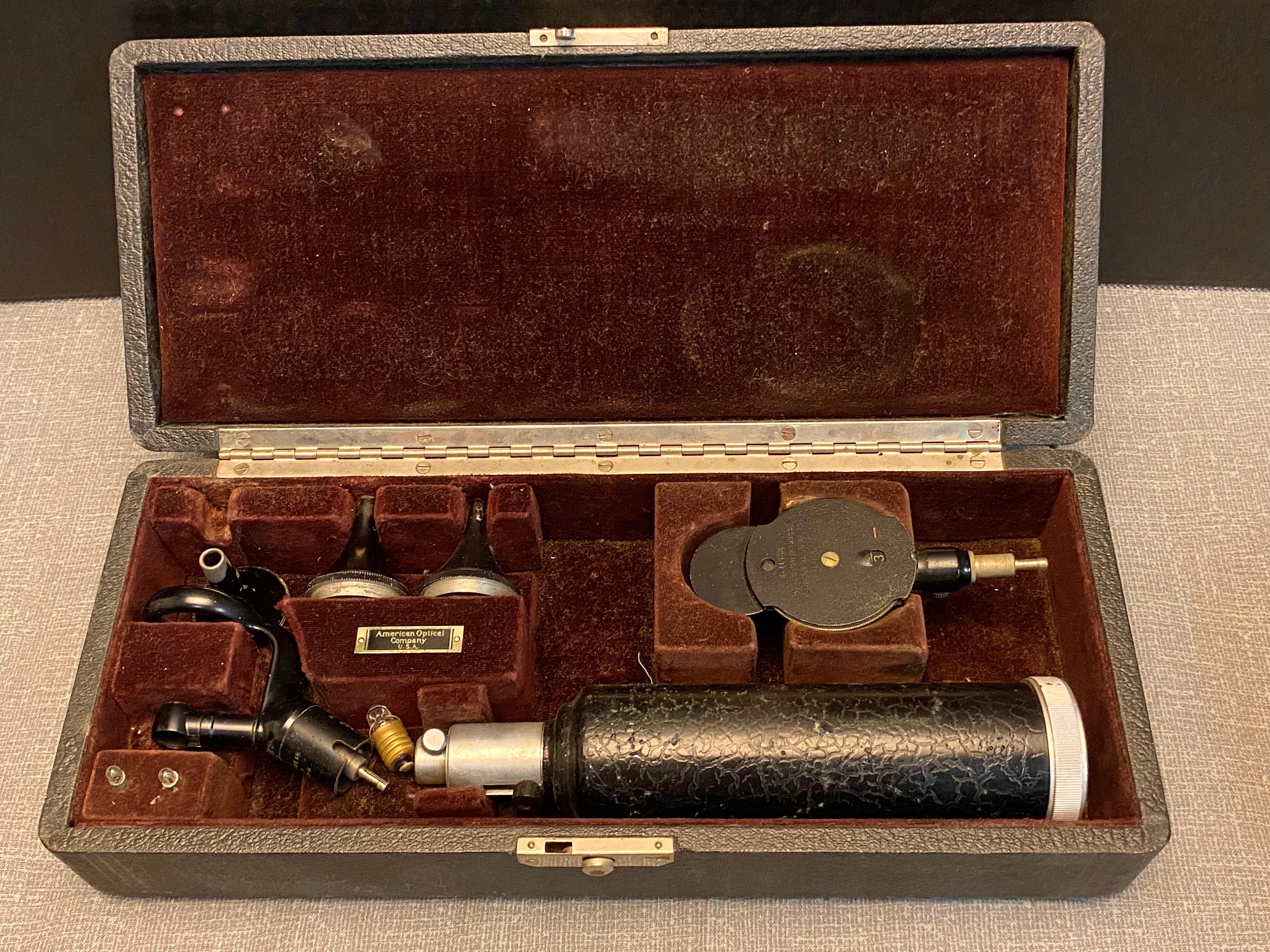 Vintage American Optical Co. Otoscope, Ophthalmoscope, Retinoscope, Ear