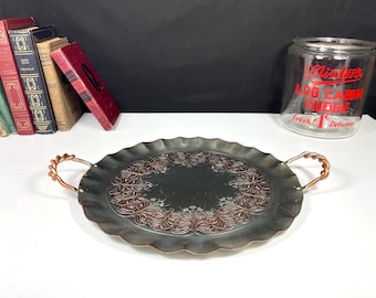 Continental Aluminum Acorn Tray with Twisted Copper Handles, #604