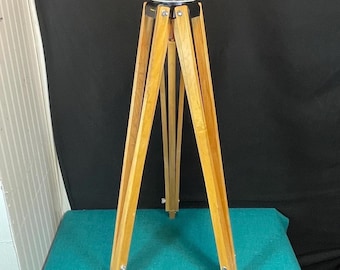 Vintage David White Instruments Wooden Surveyor Tripod Legs, Transit Level, Floor Lamp