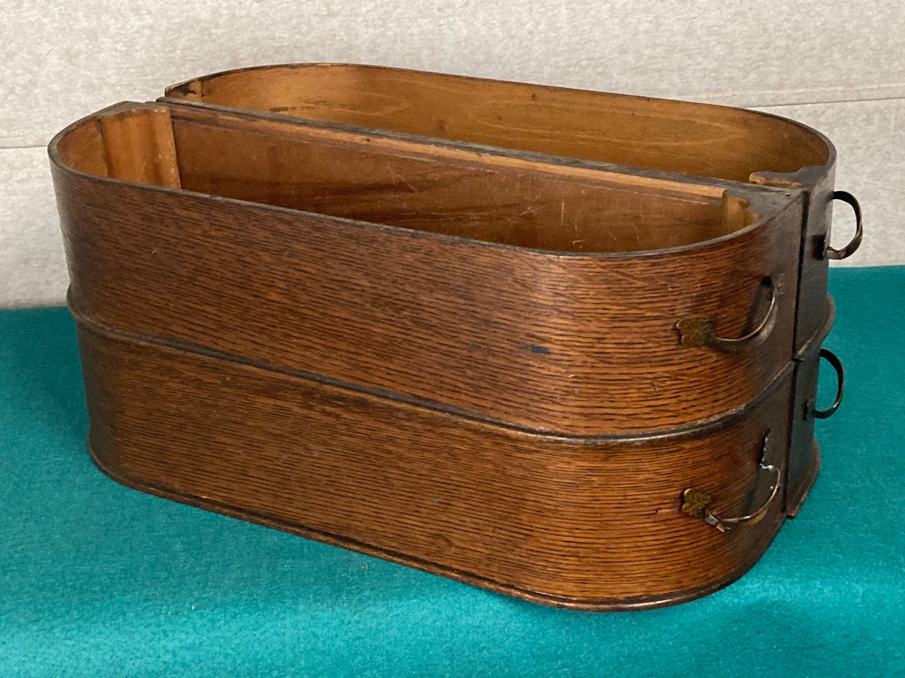 4 Singer Rounded Oak Sewing Machine Wooden Drawers with Iron