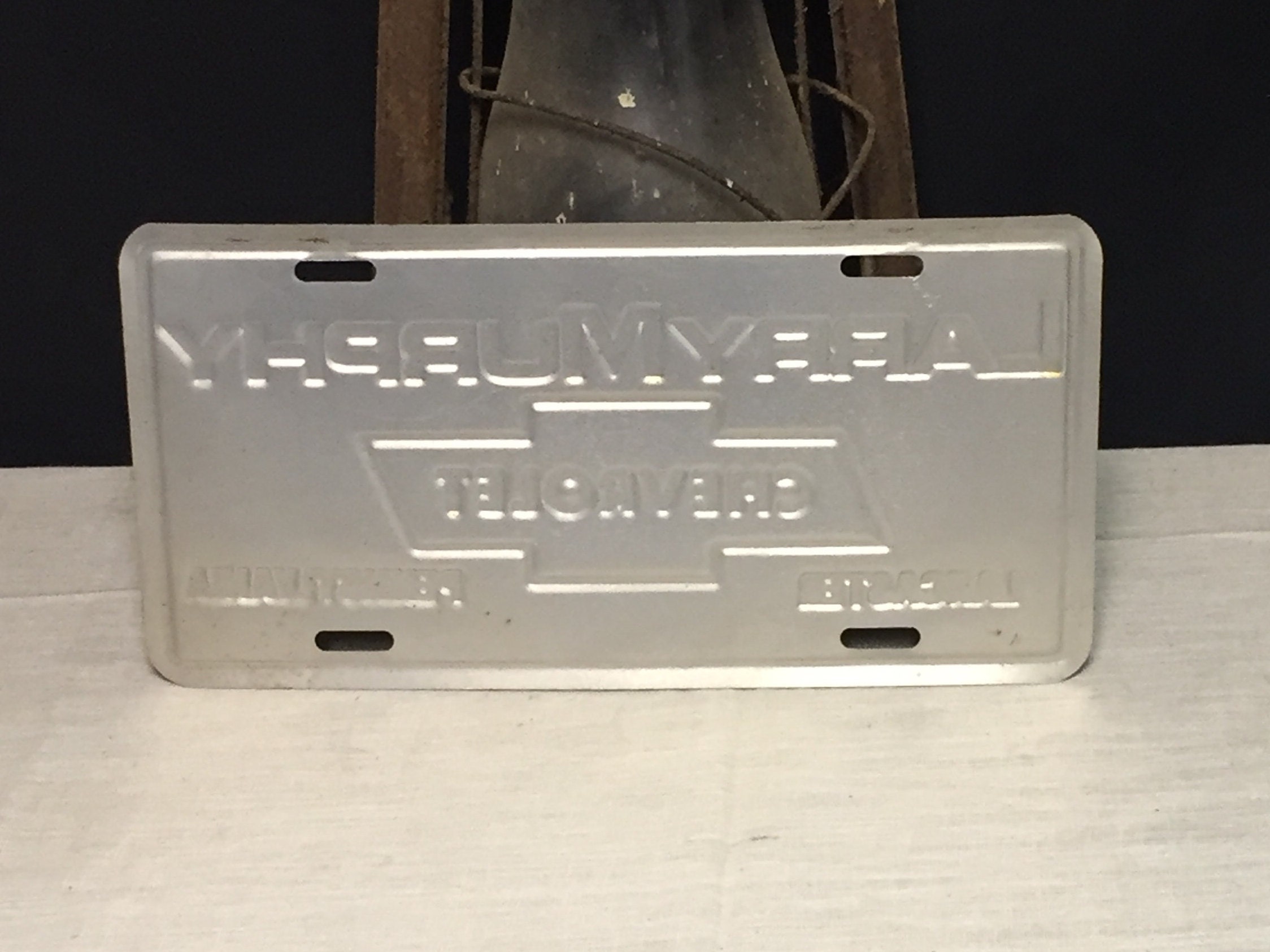 Vintage Larry Murphy CHEVROLET Advertising License Plate, Lancaster Pa