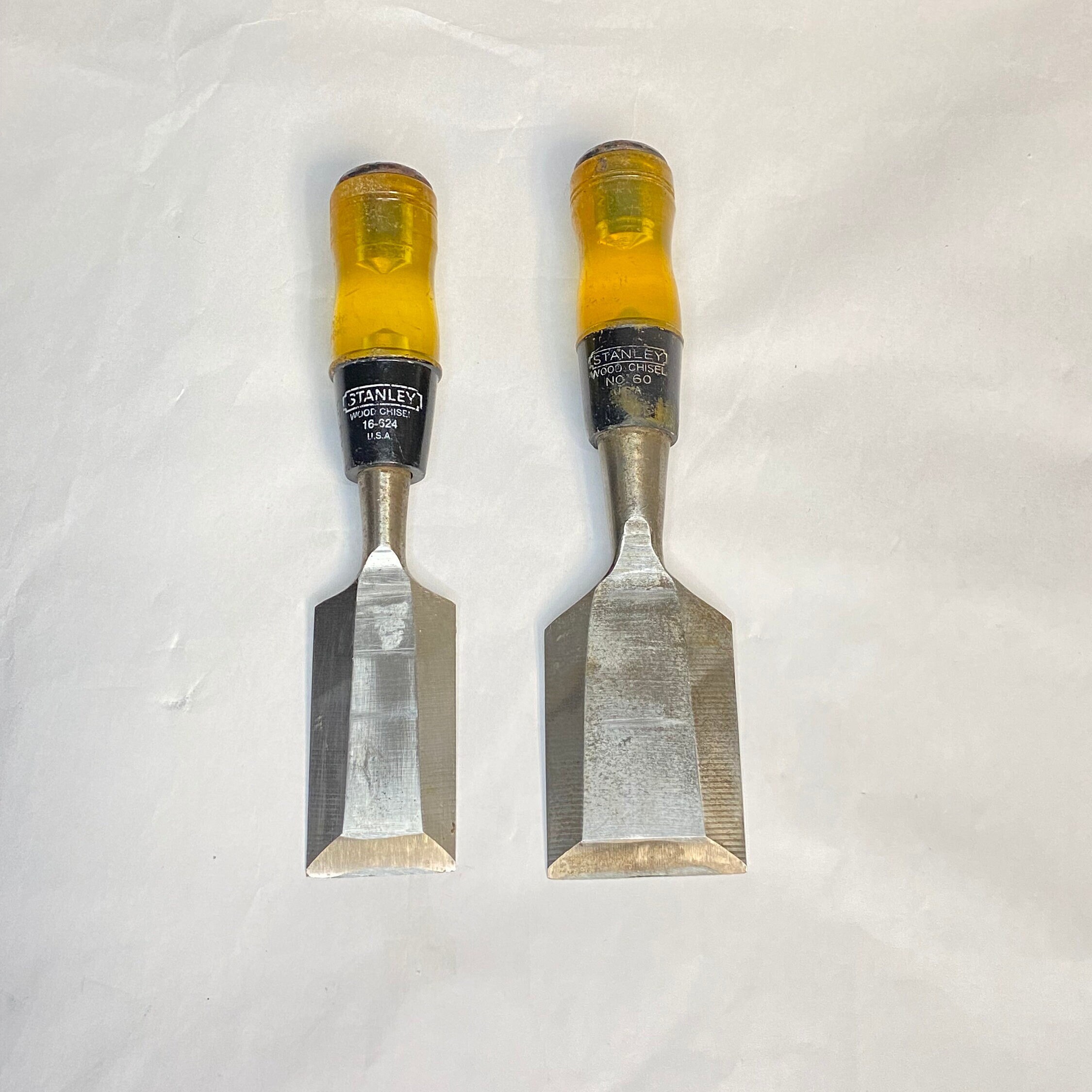 Two 2 Vintage Stanley Wood Chisels 2 No. 60 and 1 1 2 No. 16